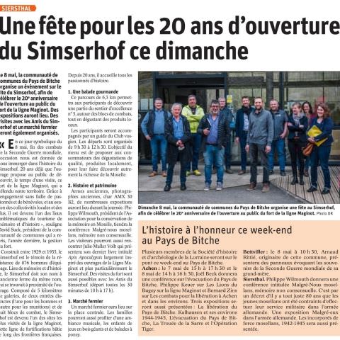 20ème Anniversaire de l'ouverture au public du Simserhof